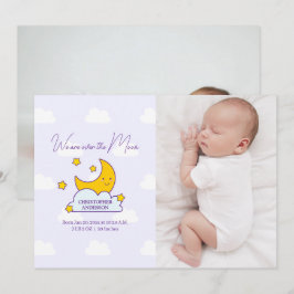 Wir sind über dem Mond 2 Foto Geburtsankündigung Ankündigung