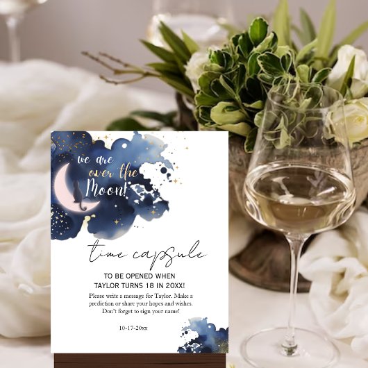 Wir sind über dem Mond Baby Dusche blau Time Kapse Poster