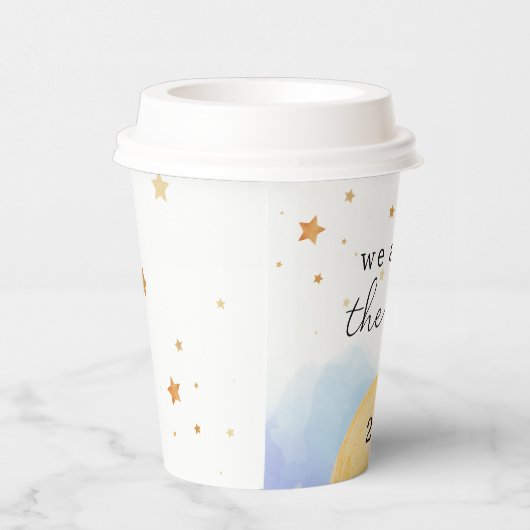 "Wir sind über dem Mond" Baby-Duschpapiertasse Pappbecher (Rechts)