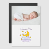 Wir sind über dem Mond Baby Foto Geburtserklärung Magnetkarte (Vorne/Hinten)