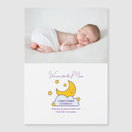 Wir sind über dem Mond Baby Foto Geburtserklärung Magnetkarte