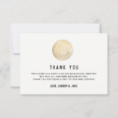 Wir sind über dem Mond, dank der Kinderdusche. Dankeskarte (Vorderseite)