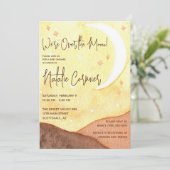 Wir sind über dem Mond! Desert Boho Baby Shower Einladung (Stehend Vorderseite)