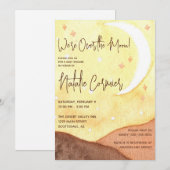 Wir sind über dem Mond! Desert Boho Baby Shower Einladung (Vorne/Hinten)