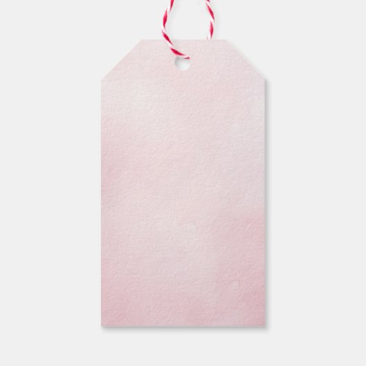 Wir sind über dem Mond, die Pink-Girl-Babydusche Geschenkanhänger (Rückseite)