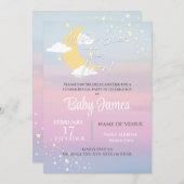 Wir sind über dem Mond Geschlecht offen Pink Blue Einladung (Vorne/Hinten)