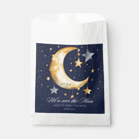 Wir sind über dem Mond Glitzer Kinderdusche Geschenktütchen (Vorderseite)
