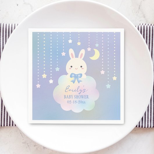 Wir sind über dem Mond Little Bunny Boy Baby Dusch Serviette