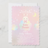 Wir sind über dem Mond Little Bunny Girl Baby Dusc Einladung (Vorderseite)