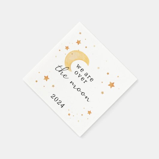 "Wir sind über dem Mond" Papierserviette (Ecke)