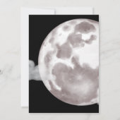 Wir sind über dem Mond, schwarz-weiß Babydusche Einladung (Rückseite)