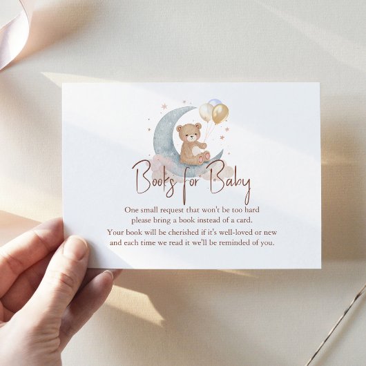 Wir sind über dem Mond und haben Bärenbücher für B Mitteilungskarte