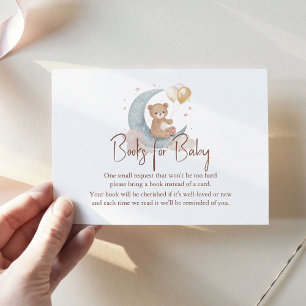 Wir sind über dem Mond und haben Bärenbücher für B Mitteilungskarte