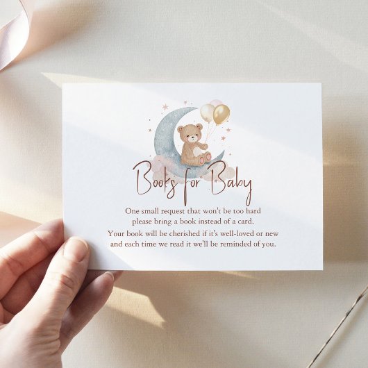 Wir sind über dem Mond und haben Bärenbücher für B Mitteilungskarte