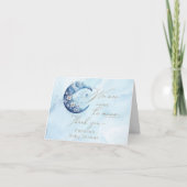 Wir sind über dem Mond und haben eine Babydusche Dankeskarte (Vorderseite)
