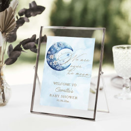 Wir sind über dem Mond und haben eine Babydusche Poster