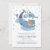 Wir sind über dem Mond und schlafen Bärenjunge mit Einladung (Vorderseite)