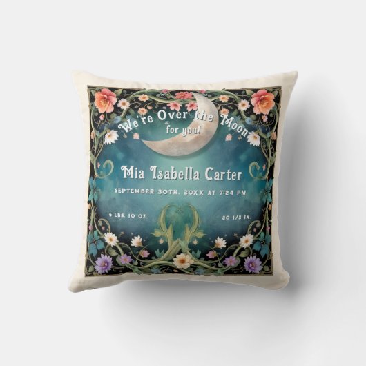 Wir sind über dem Mond und sind über dem Blumengar Kissen (Rückseite)