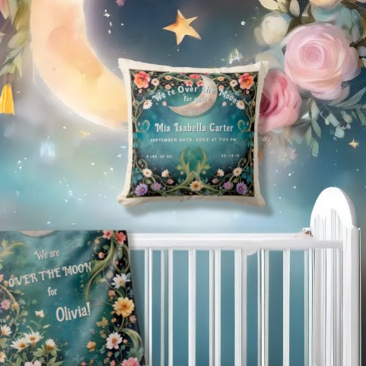 Wir sind über dem Mond und sind über dem Blumengar Kissen