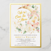 Wir sind über dem Mond und sind über der Blumen-Mä Folieneinladung (Vorderseite)