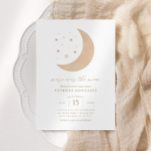 Wir sind über dem Moon Pink Gold Girl Baby Shower