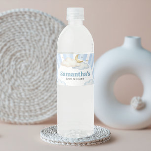 Wir sind Über den Mond Baby Shower Wasserflaschenetikett