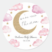 Wir sind über den Mond Rosa Himmels-Baby-Party