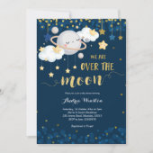 Wir sind über der Blue-Baby-Dusche der Mondnacht Einladung (Vorderseite)