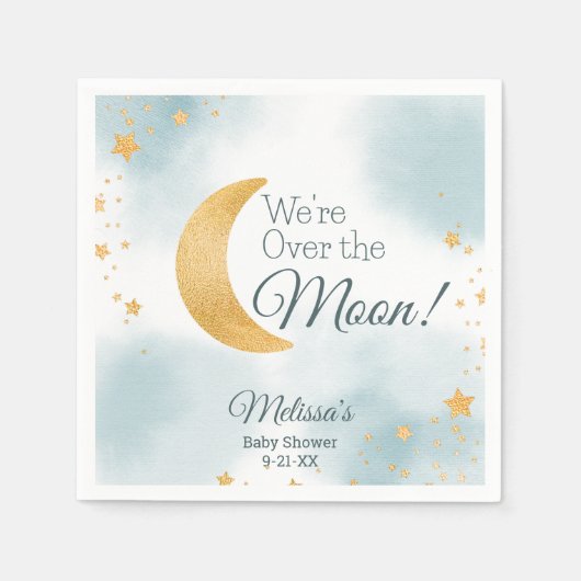 Wir sind über der Blue Boy Baby Dusche Serviette (Vorderseite)