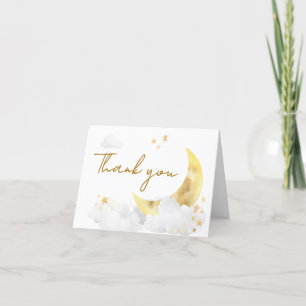 Wir sind über der Mond-Babydusche Dankeskarte