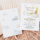 Wir sind über der Mond-Babydusche Einladung