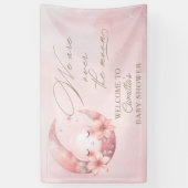 Wir sind über der Mond-Girl-Babydusche Banner (Vertikal)