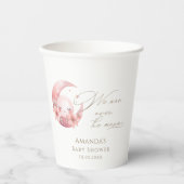 Wir sind über der Mond-Girl-Babydusche Pappbecher (Vorderseite)