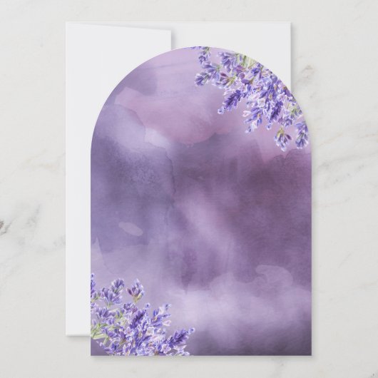 Wir sind über der Mond Lavendel Arch Babydusche Einladung (Rückseite)