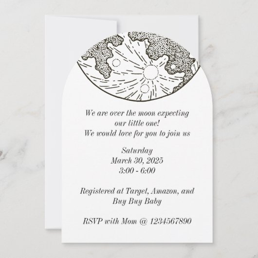 Wir sind über der Monddusche Einladung (Rückseite)