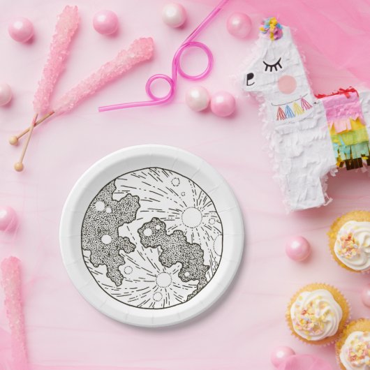 Wir sind über der Monddusche Pappteller (Party)