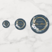 Wir sind über der Mondnavy und Gold Pampas Baumwol Konfetti (Rückseiten)