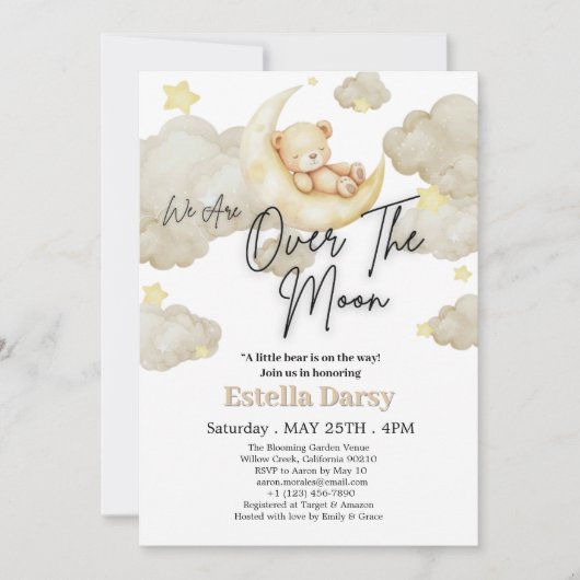Wir sind über der Teddy Bear Baby Dusche Einladung (Vorderseite)