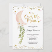 Wir sind über die Mond Baby Dusche Einladung (Vorderseite)