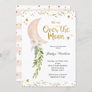 Wir sind über die Mond Baby Dusche Einladung