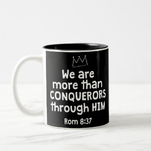 WIR SIND ÜBER IHM MEHR ALS KONQUEROREN 8 37 ZWEIFARBIGE TASSE
