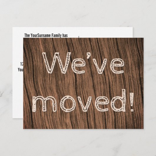 "Wir sind umgezogen!" Adressenänderung Postkarte (Vorne/Hinten)