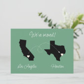 Wir sind umgezogen! Ankündigung des Staat zum Staa (Stehend Vorderseite)