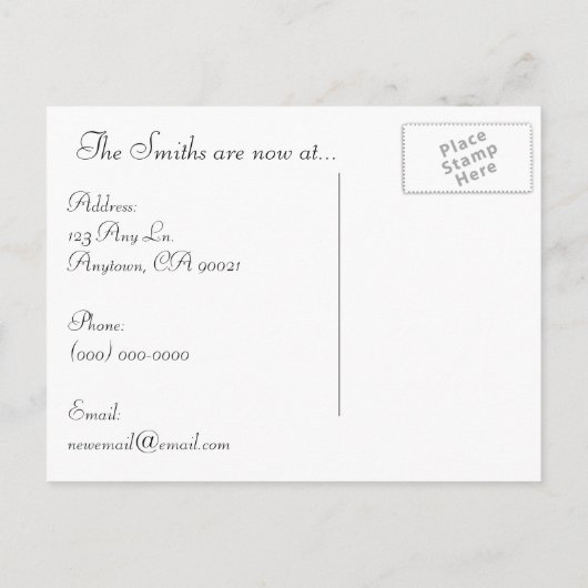 Wir sind umgezogen! ankündigungspostkarte (Rückseite)