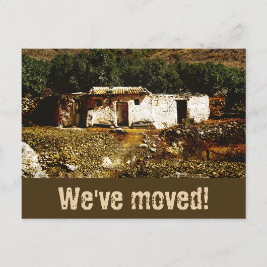 Wir sind umgezogen ankündigungspostkarte (Vorderseite)