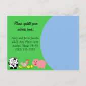 Wir sind umgezogen (Art der Tierzucht) Ankündigungspostkarte (Rückseite)