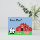 Wir sind umgezogen (Art der Tierzucht) Ankündigungspostkarte (Stehend Vorderseite)