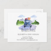 Wir sind umgezogen, Auto, Koffer, neue Adresse Ankündigungspostkarte (Vorne/Hinten)