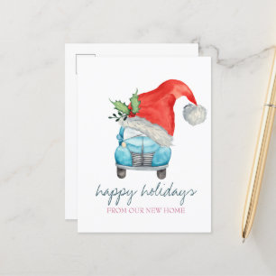 Wir sind umgezogen, Auto-Weihnachtsmannmütze Ankündigungspostkarte