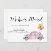 Wir sind umgezogen, Autos, neue Adresse Ankündigungspostkarte (Vorne/Hinten)